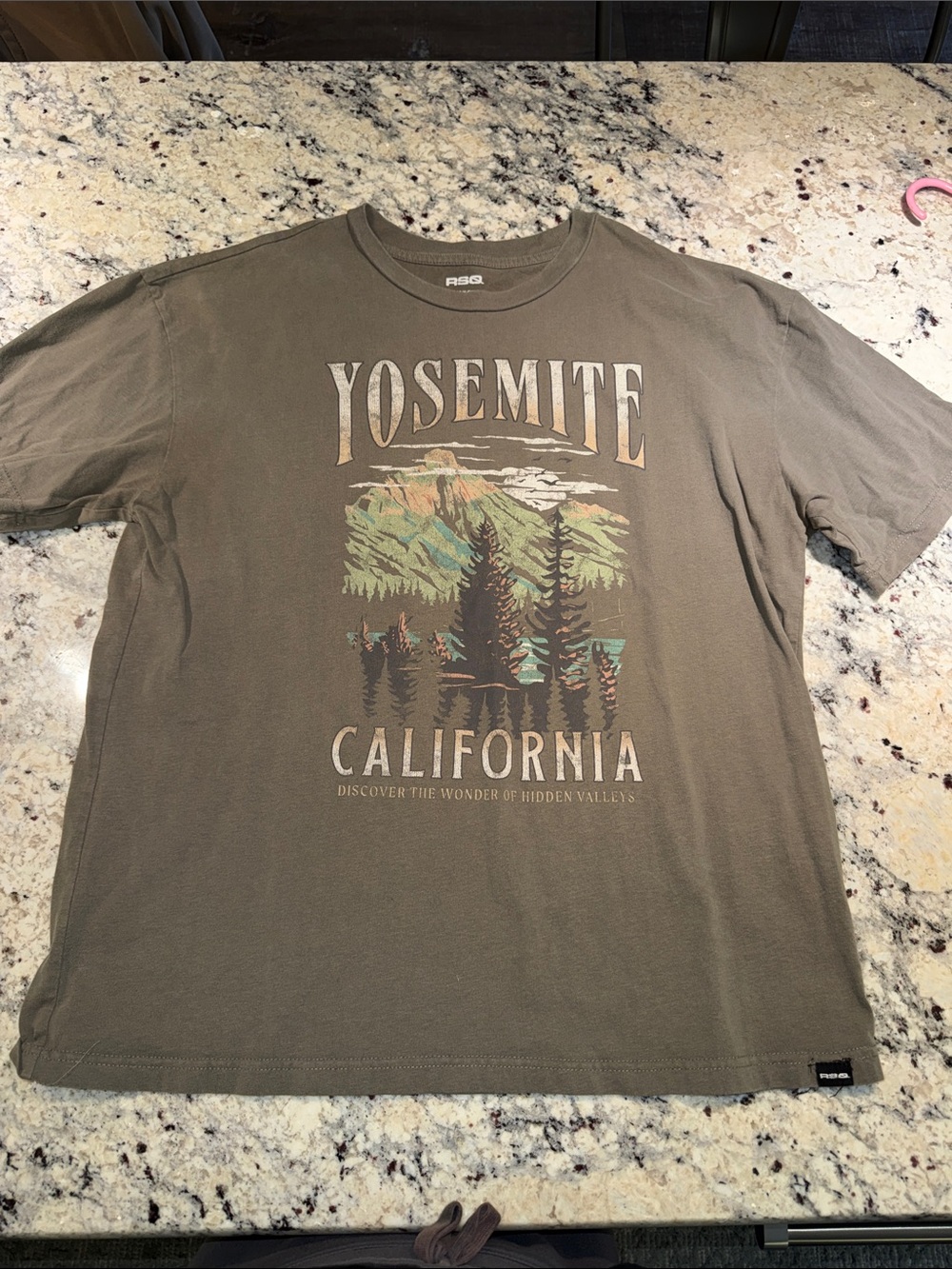 RSQ Yosemite California Graphic Tee - Olive Green-Brown